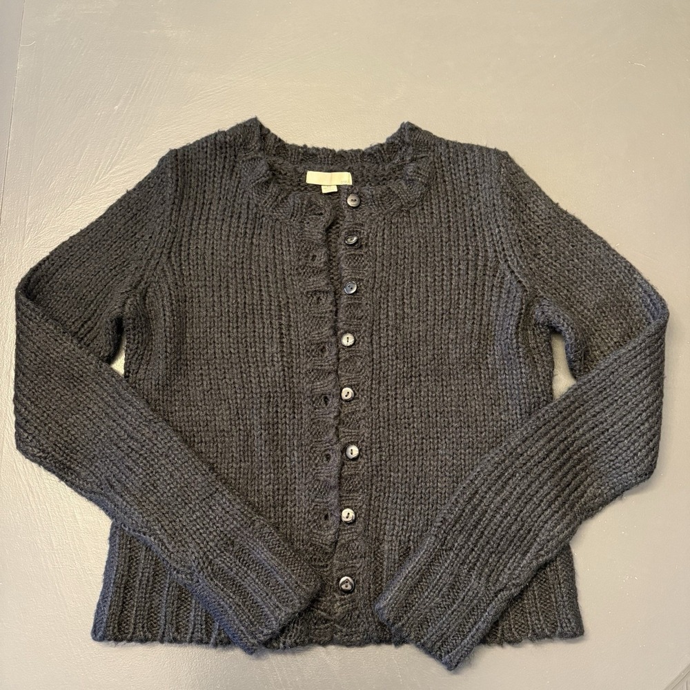 OneA Womens Black Button-Up Cardigan Sweater‎ Office Work Dressy Size M